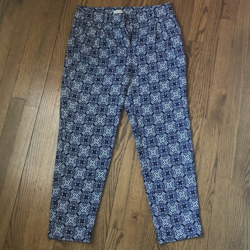 J Crew blue and white pants